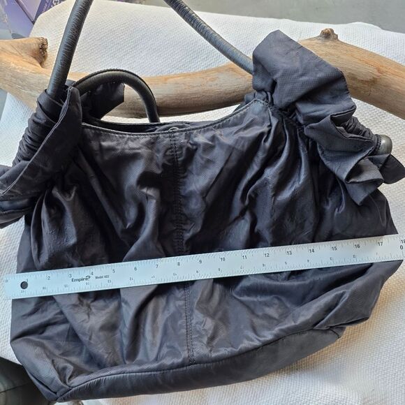 Lockheart Leather And Coated Nylon Ruffle Shoulder Bag - Picture 13 of 15